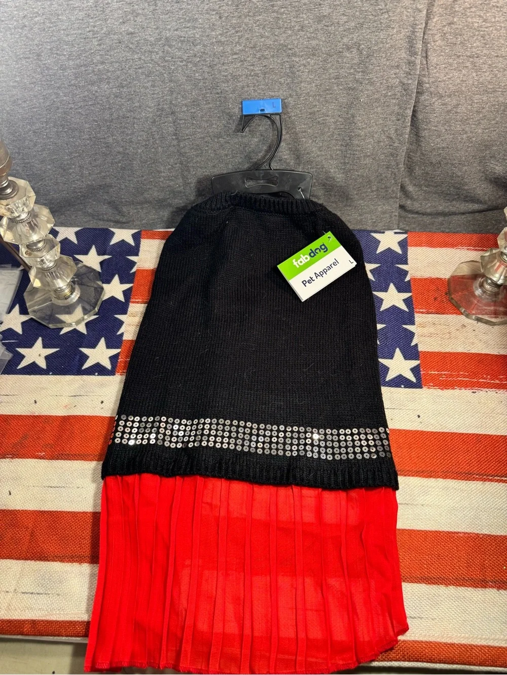 Black & Red Rhinestone Pet Dress